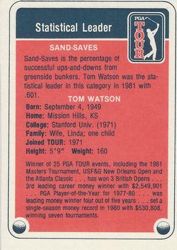 1982 Donruss #NNO Tom Watson Back