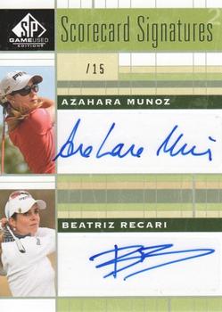 2012 SP Game Used - Scorecard Signatures Dual #SS2-ESP Azahara Munoz / Beatriz Recari Front