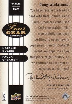 2012 SP Game Used - Tour Gear Dual Gold #TG2GC Natalie Gulbis / Paula Creamer Back