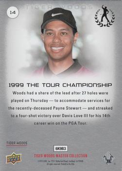 2013 Upper Deck Tiger Woods Master Collection #14 1999 THE TOUR Championship Back