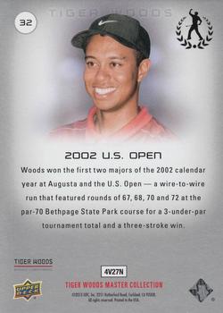 2013 Upper Deck Tiger Woods Master Collection #32 2002 U.S. Open Back