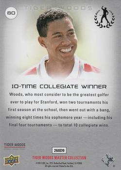 2013 Upper Deck Tiger Woods Master Collection #80 10-Time Collegiate Winner Back