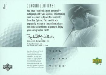 2001 SP Authentic - Sign of the Times #JO Joe Ogilvie Back