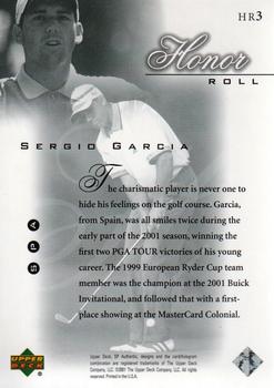 2001 SP Authentic - Honor Roll #HR3 Sergio Garcia Back