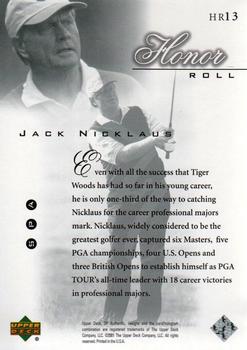 2001 SP Authentic - Honor Roll #HR13 Jack Nicklaus Back