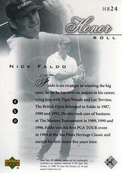 2001 SP Authentic - Honor Roll #HR24 Nick Faldo Back