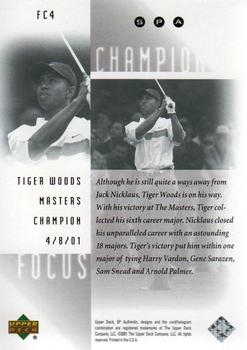 2001 SP Authentic - Focus on a Champion #FC4 Tiger Woods Back