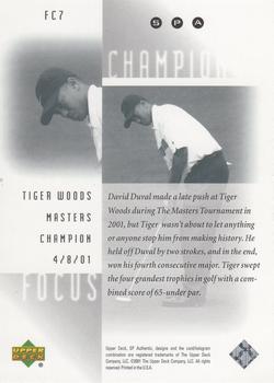 2001 SP Authentic - Focus on a Champion #FC7 Tiger Woods Back