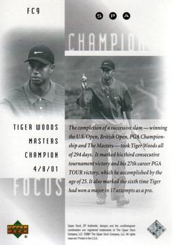 2001 SP Authentic - Focus on a Champion #FC9 Tiger Woods Back