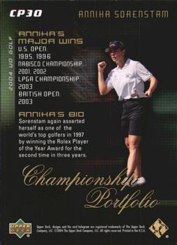 2004 Upper Deck - Champion Portfolio #CP30 Annika Sorenstam Back
