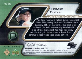 2004 Upper Deck - Golf Gear Par #NG-GG Natalie Gulbis Back