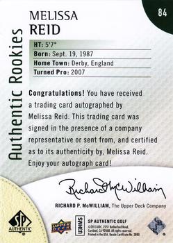 2014 SP Authentic #84 Melissa Reid Back