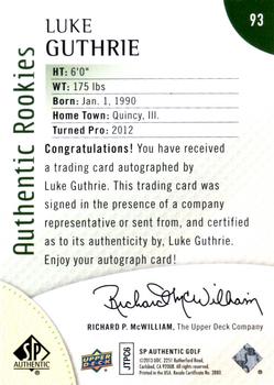 2014 SP Authentic #93 Luke Guthrie Back