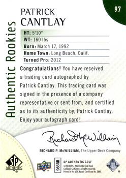 2014 SP Authentic #97 Patrick Cantlay Back