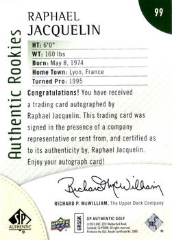 2014 SP Authentic #99 Raphael Jacquelin Back