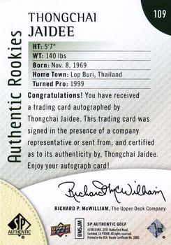2014 SP Authentic #109 Thongchai Jaidee Back