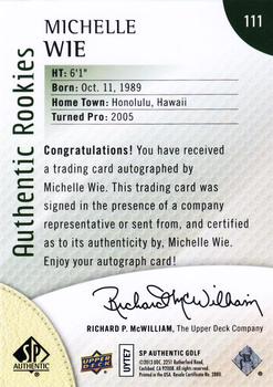 2014 SP Authentic #111 Michelle Wie Back