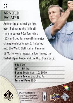 2014 SP Authentic #39 Arnold Palmer Back