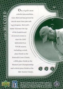 2001 Upper Deck - SP Authentic Preview #12 Gary McCord Back