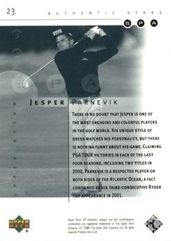 2001 Upper Deck - SP Authentic Preview #23 Jesper Parnevik Back