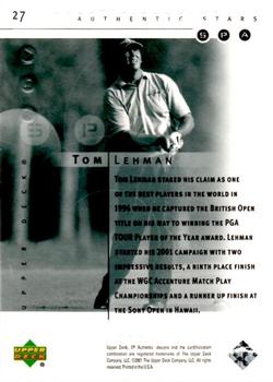 2001 Upper Deck - SP Authentic Preview #27 Tom Lehman Back