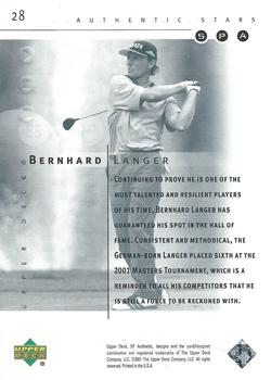 2001 Upper Deck - SP Authentic Preview #28 Bernhard Langer Back