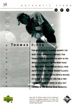2001 Upper Deck - SP Authentic Preview #36 Thomas Bjorn Back