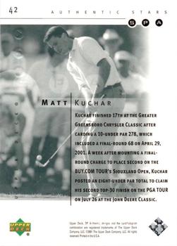 2001 Upper Deck - SP Authentic Preview #42 Matt Kuchar Back