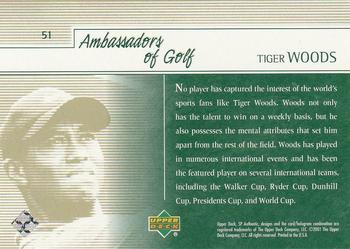 2001 Upper Deck - SP Authentic Preview #51 Tiger Woods Back