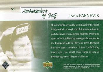 2001 Upper Deck - SP Authentic Preview #55 Jesper Parnevik Back