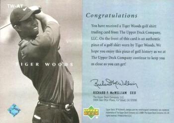 2001 Upper Deck - SP Authentic Preview Authentic Threads #TW-AT Tiger Woods Back