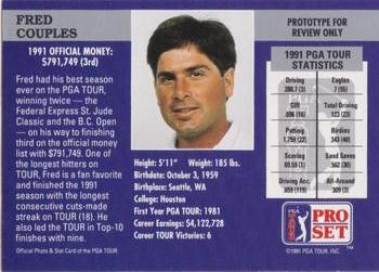 1992 Pro Set PGA Tour - Promos #NNO Fred Couples Back