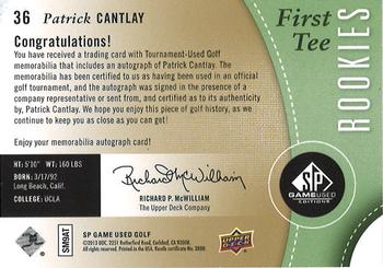 2014 SP Game Used #36 Patrick Cantlay Back