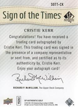 2014 SP Authentic - Sign of the Times #SOTT-CK Cristie Kerr Back