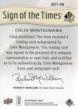 2014 SP Authentic - Sign of the Times #SOTT-CM Colin Montgomerie Back