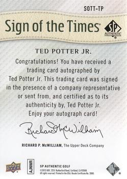 2014 SP Authentic - Sign of the Times #SOTT-TP Ted Potter Jr. Back