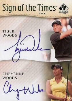 2014 SP Authentic - Sign of the Times Duals #ST2-WW Tiger Woods / Cheyenne Woods Front