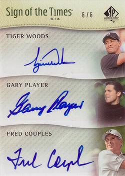 2014 SP Authentic - Sign of the Times Sixes #ST6-CHAMPS Ernie Els / Gary Player / Fred Couples / Nick Faldo / Johnny Miller / Tiger Woods Front
