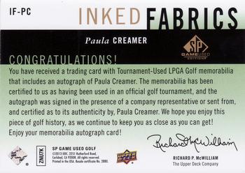 2014 SP Game Used - Inked Fabrics Spectrum #IF-PC Paula Creamer Back