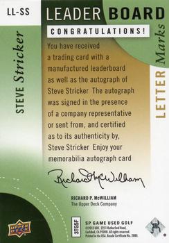 2014 SP Game Used - Leader Board Letter Marks #LL-SS Steve Stricker Back