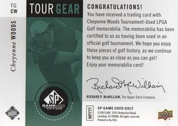 2014 SP Game Used - Tour Gear #TGCW Cheyenne Woods Back