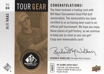 2014 SP Game Used - Tour Gear Gold #TGBH Bill Haas Back