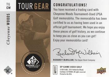 2014 SP Game Used - Tour Gear Gold #TGCW Cheyenne Woods Back
