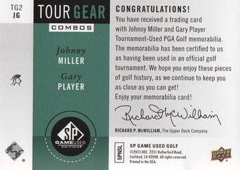 2014 SP Game Used - Tour Gear Combos #TG2JG Johnny Miller / Gary Player Back