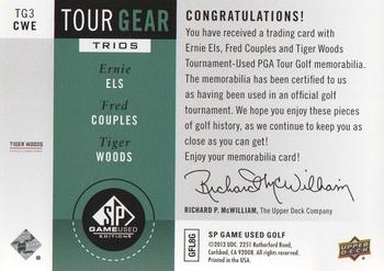 2014 SP Game Used - Tour Gear Triple #TG3CWE Fred Couples / Tiger Woods / Ernie Els Back