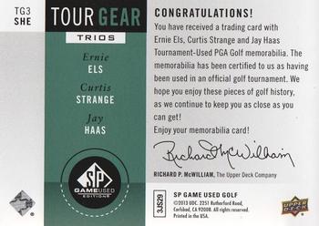 2014 SP Game Used - Tour Gear Triple #TG3SHE Curtis Strange / Jay Haas / Ernie Els Back