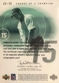 2002 SP Game Used - Course of a Champion Green #CC15 Tiger Woods Back