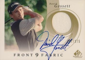 2002 SP Game Used - Front 9 Fabric Autograph #F9S-DG David Gossett Front