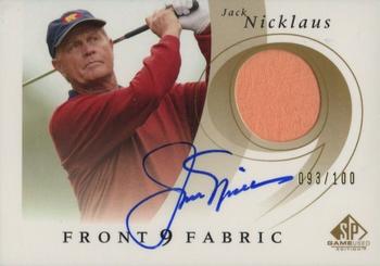 2002 SP Game Used - Front 9 Fabric Autograph #F9S-JN Jack Nicklaus Front