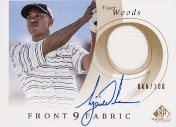 2002 SP Game Used - Front 9 Fabric Autograph #F9S-TI Tiger Woods Front